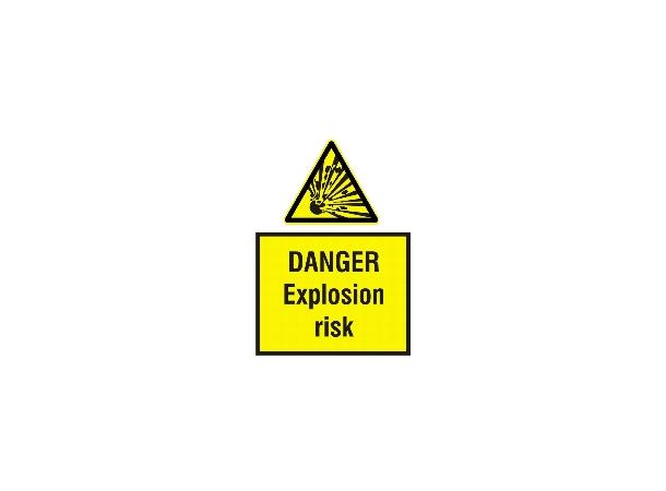 Danger Explosion risk 150 x 200 mm - PET
