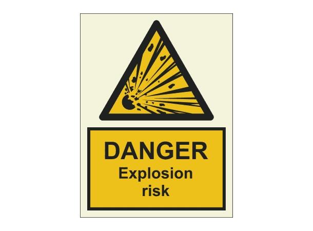 Danger Explosion risk 150 x 200 mm - PET 