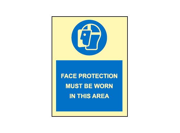 Face protection in area 150 x 200 mm - PET