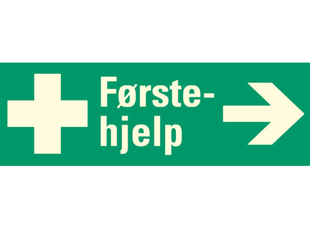 Førstehjelp pil HØYRE 354 x 118 mm - Aluminium Etterlysende 