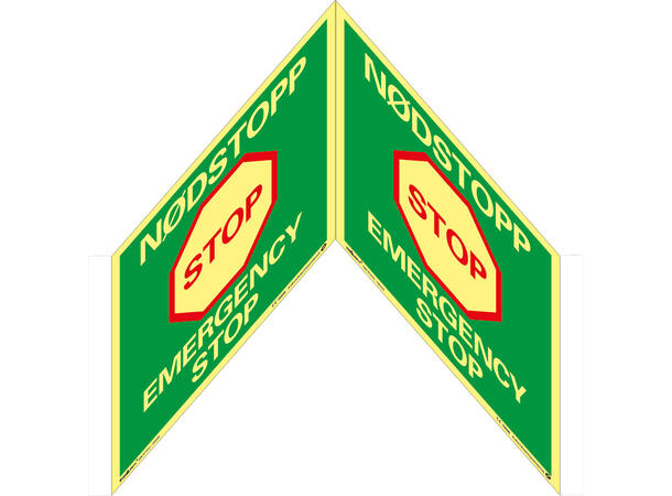Nødstopp/Emergency stop 150 x 150 mm - Plogskilt i AE 