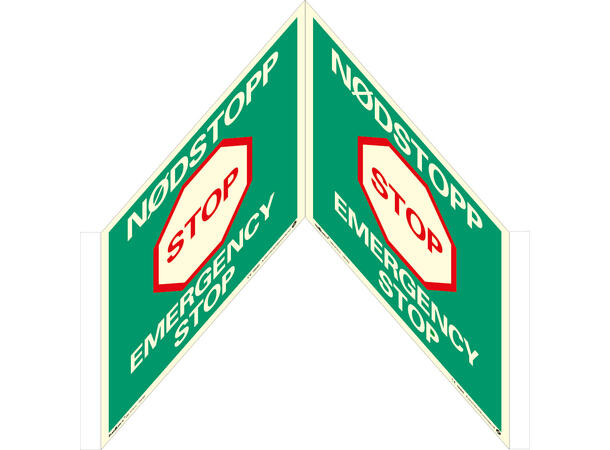Nødstopp/Emergency stop Plogskilt 150 x 150 mm - Aluminium Etterlysende 