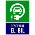 Reservert El-bil 300 x 400 mm - Aluminium