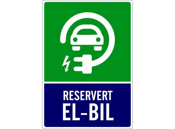 Reservert El-bil 300 x 400 mm - Aluminium 
