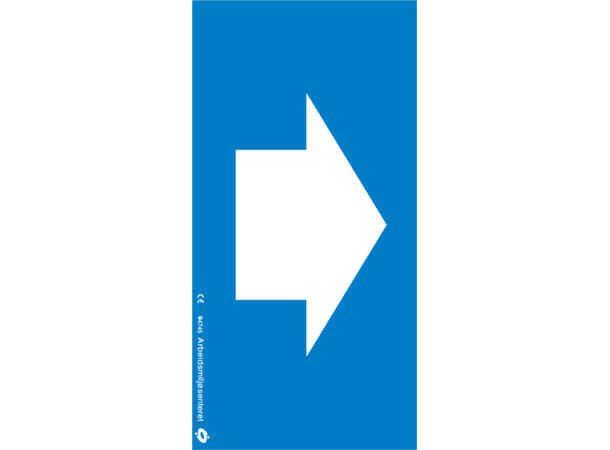 Retningspil rett 75 x 150 mm - Aluminium Selvklebende 