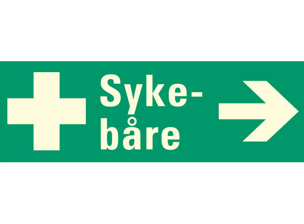 Sykebåre pil HØYRE 354 x 118 mm - Aluminium Etterlysende 