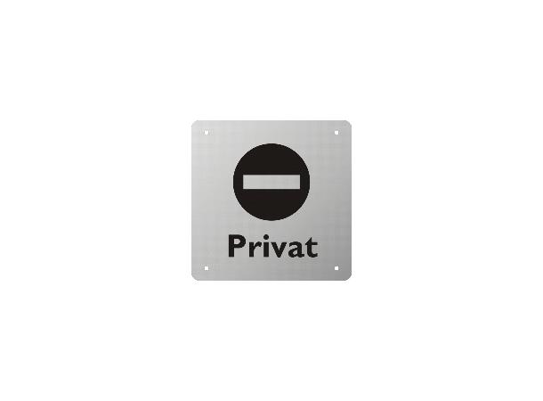 "Privat" 100 x 100 mm - Børstet stål