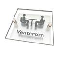 "Venterom" 125 x 125 mm - Klar acryl / grå