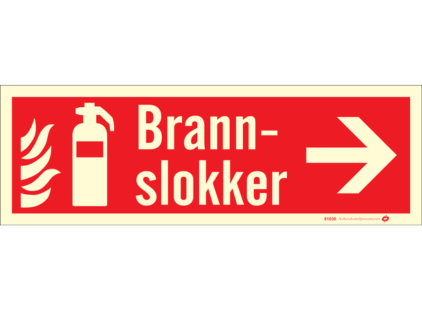 Brannslukker HØYRE 354 x 118 mm - AE 