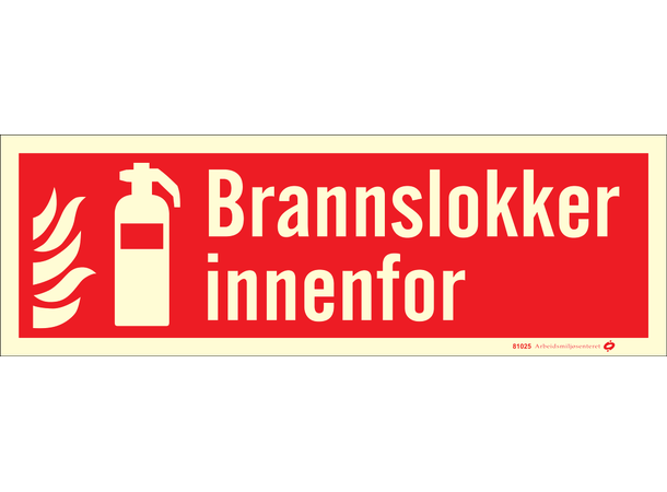 Brannslukker INNENFOR 354 x 118 mm - Aluminium Etterlysende 
