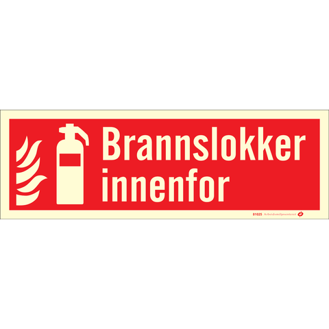 Brannslukker INNENFOR 354 x 118 mm - Aluminium Etterlysende