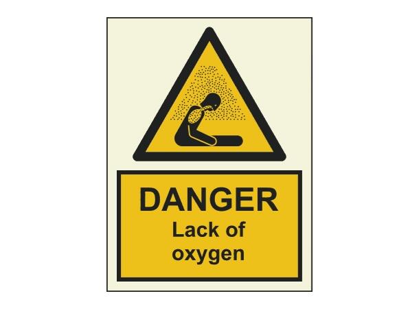 Danger Lack of oxygen 150 x 200 mm - PET 