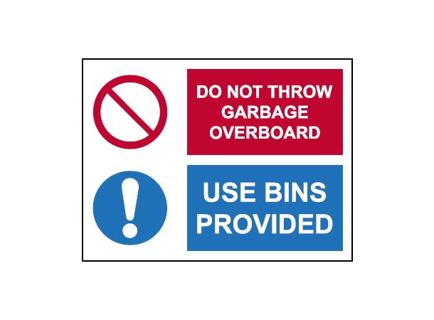 Do not throw garbage overboard 400 x 300 mm - VS