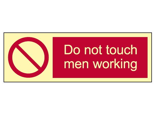 Do not touch men working 300 x 100 mm - PET
