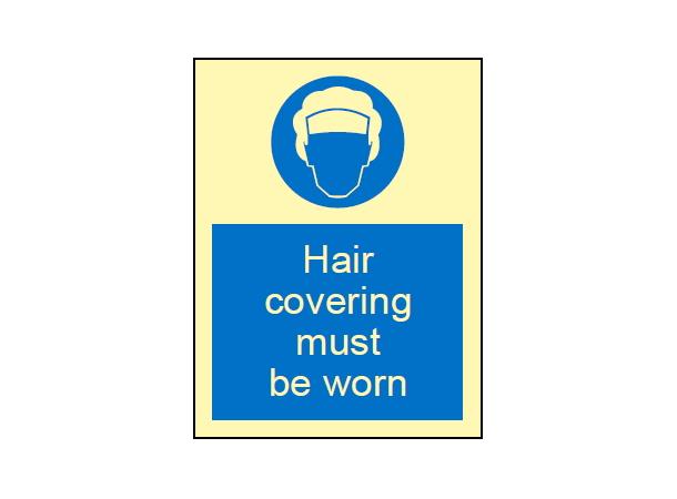 Hair covering must be worn 150 x 200 mm - PET