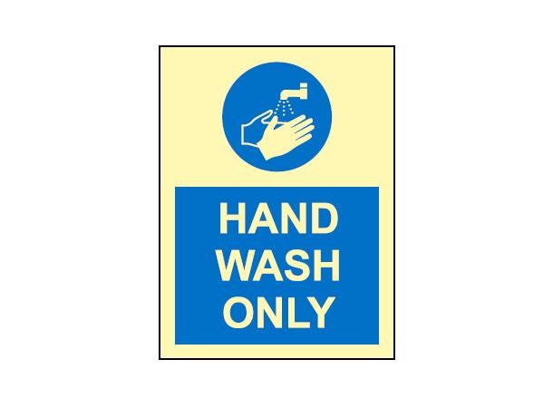 Hand wash only 150 x 200 mm - PET