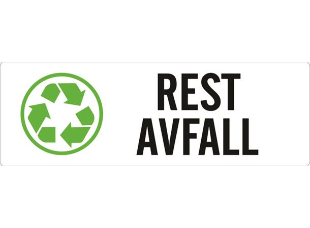 Miljømerke RESTAVFALL 30 x 10 cm - VS