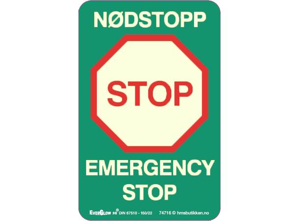 Nødstopp/Emergency stop 55 x 85 mm - AES 