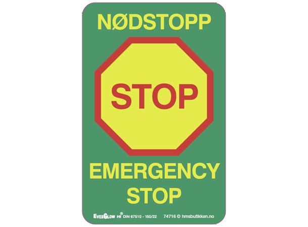 Nødstopp/Emergency stop 55 x 85 mm - AES
