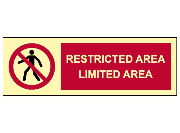 Restricted area Limited area 300 x 100 mm - PET