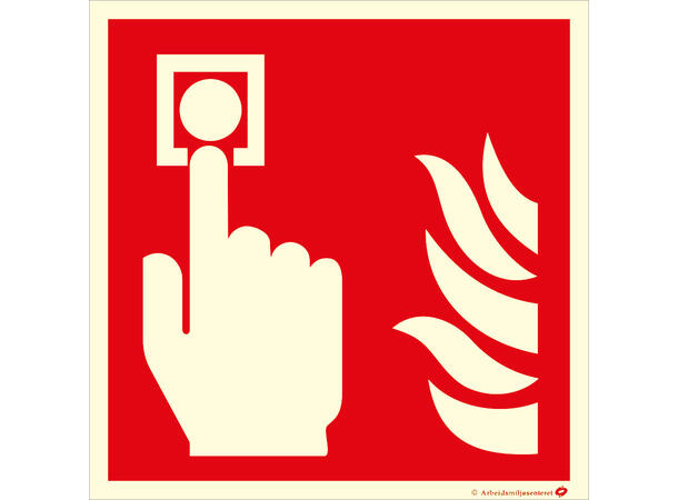 Alarm (brann) 200 x 200 mm - Aluminium Etterlysende 