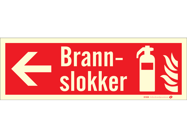 Brannslukker VENSTRE 354 x 118 mm - AE 