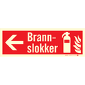 Brannslukker VENSTRE 354 x 118 mm - Aluminium Etterlysende