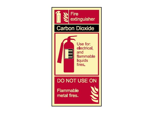 CO² extinguisher Info 100 x 200 mm - PET
