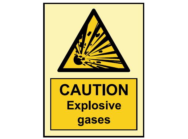 Caution Explosive gases 150 x 200 mm - PET