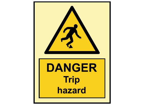 Danger Trip hazard 150 x 200 mm - PET