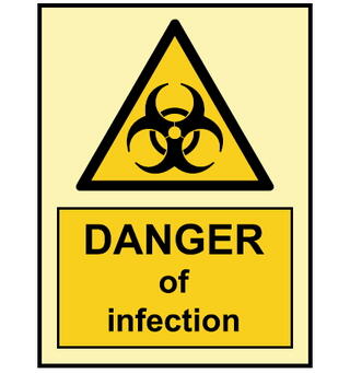 Danger of infection 150 x 200 mm - PET