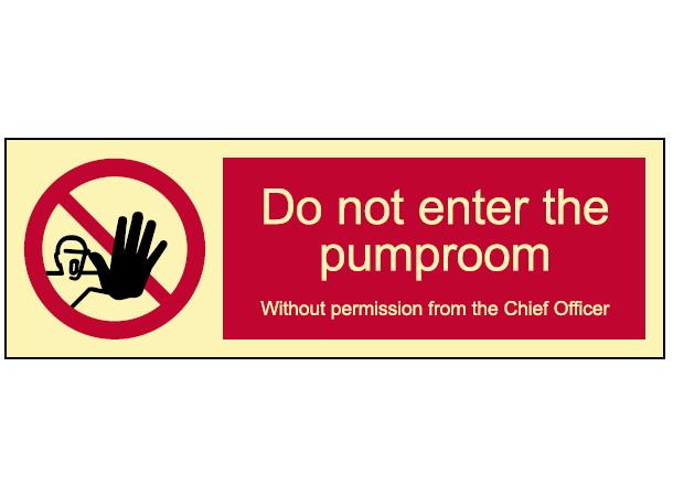 Do not enter the pumproom 300 x 100 mm - PET
