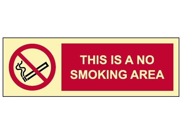 No smoking area 300 x 100 mm - PET