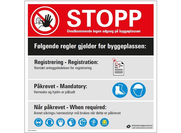 STOPP - Anleggsområde 1000 x 1000 mm - AK 