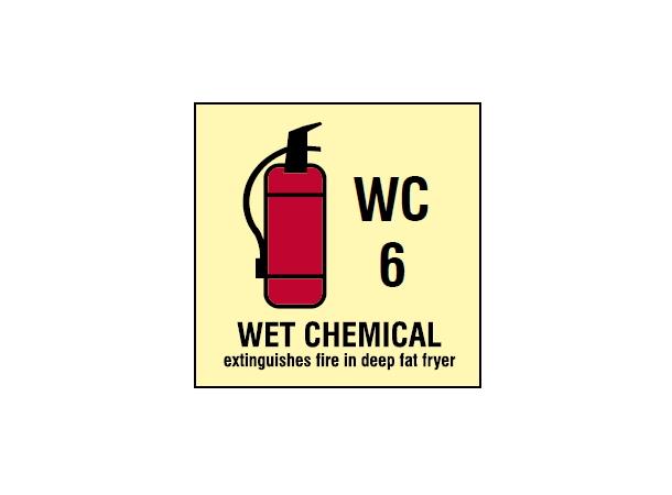 Wet chemical fire extinguisher 150 x 150 mm - PET