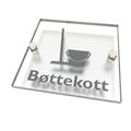 "Bøttekott" 125 x 125 mm - Klar acryl / grå
