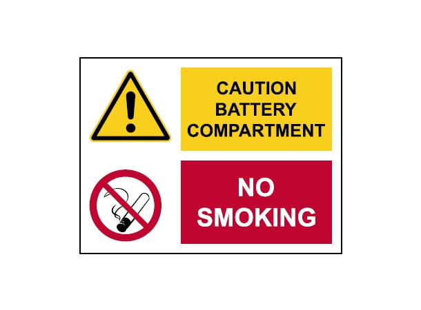 Battery compartment / No smoking 400 x 300 mm - VS
