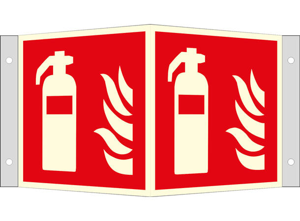 Brannslukker plogskilt 150 x 150 mm - Plogskilt i AE 
