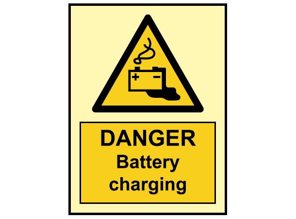 Danger Battery charging 150 x 200 mm - PET