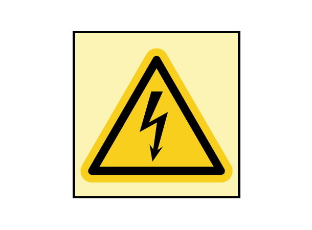 Danger electricity 200 x 200 mm - PET 