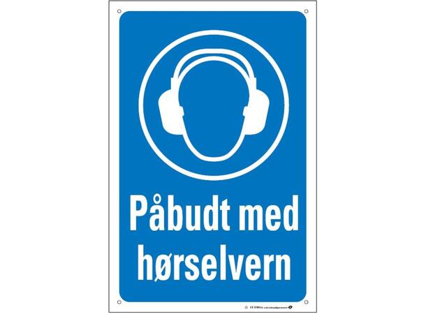 Påbudt med hørselvern 200 x 300 mm - Aluminium 