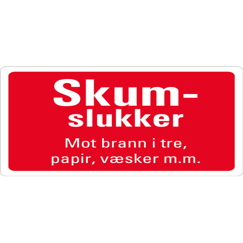 Skumslukker tilleggsskilt 200 x 100 mm - Aluminium