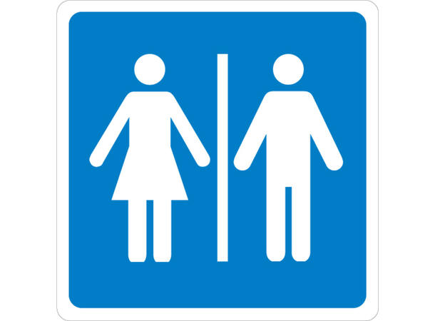 Toalett 118 x 118 mm - Aluminium Selvklebende 