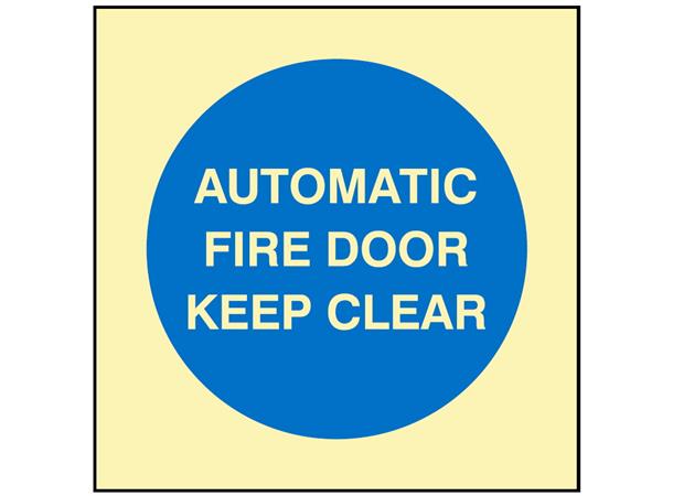 Automatic fire door keep clear 150 x 150 mm - PVC