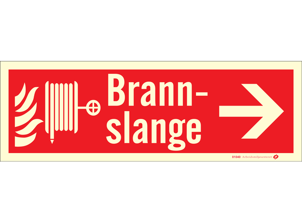 Brannslange HØYRE 354 x 118 mm - Aluminium Etterlysende 