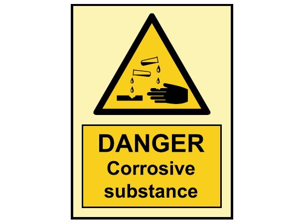 Danger Corrosive substance 150 x 200 mm - PET