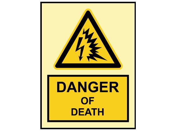 Danger of death 150 x 200 mm - PET