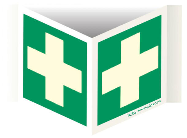 Førstehjelp plogskilt i Aluminium 150 x 150 mm - Plogskilt - AE 