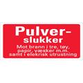 Pulverslukker tilleggsskilt 200 x 100 mm - A