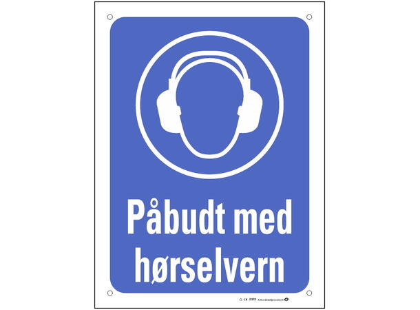 Påbudt med hørselvern 150 x 200 mm - Aluminium 